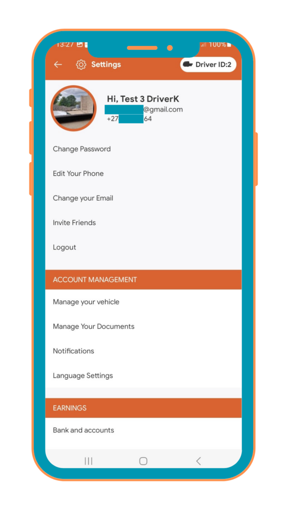 Haulx Driver Profile menu-transaction-history